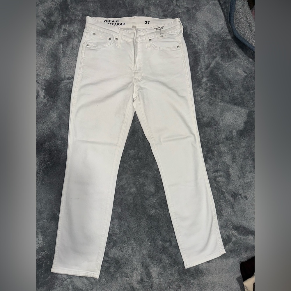 J. Crew Women's Straight Leg Jeans in White